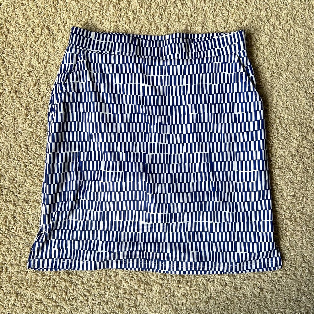 Whimsy Rose safe sun blue geometric skort